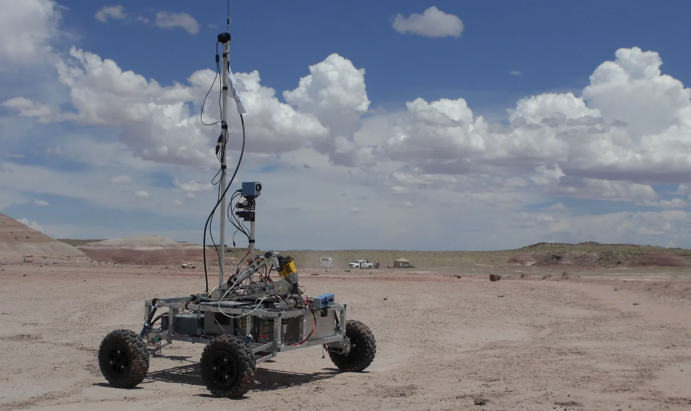 The BYU rover at the Mars Desert Research Station in 2009
