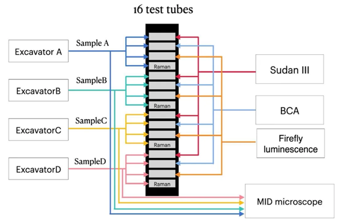 KARURA’s four-excavator sample path and cuvette analysis architecture