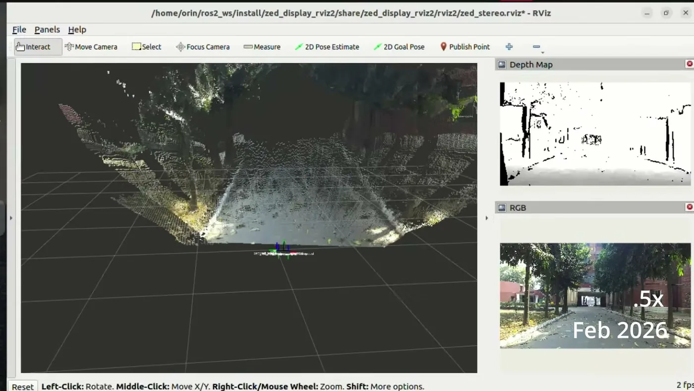 ROS 2 and the stereo camera display on the 2026 rover