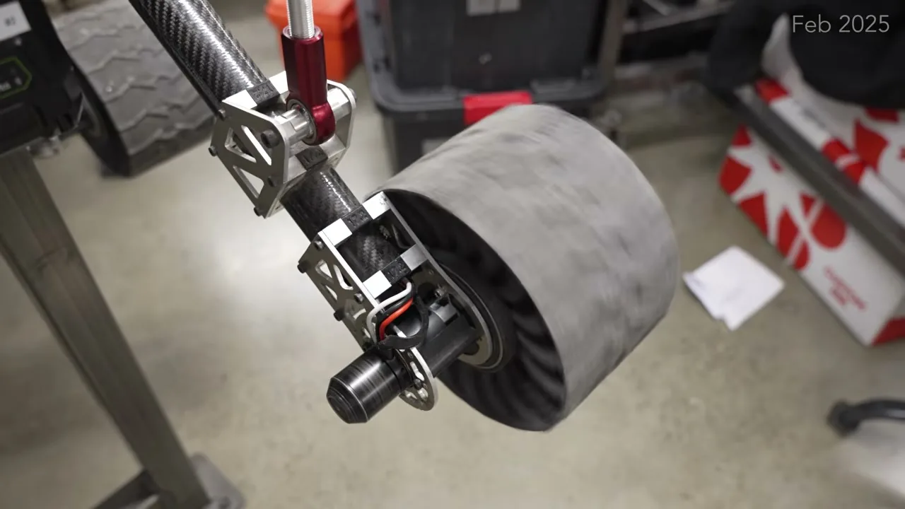 The 2025 rover, with its carbon-fibre rocker-bogie suspension and wheel stations