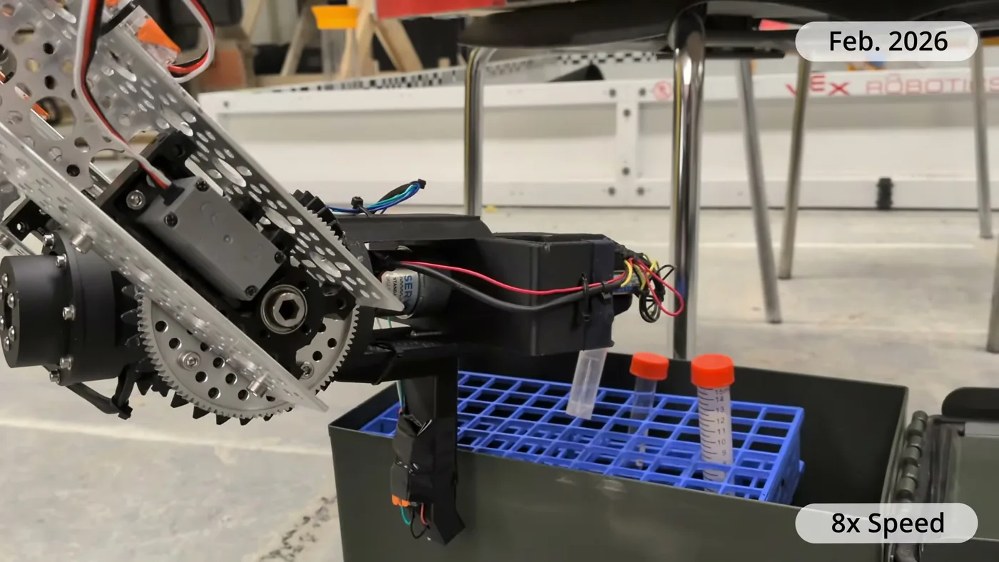 The 2026 wrist and effector over a tube rack